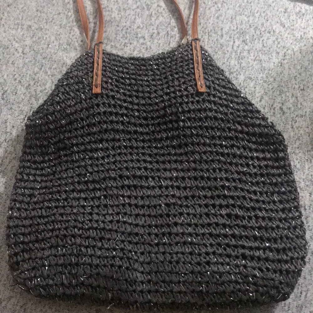 Grey shoulder handbag